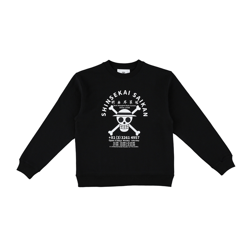【ＴＨＥ　ジャンプショップ　神保町×新世界菜館】　『ＯＮＥ　ＰＩＥＣＥ』スウェット　ＢＬＡＣＫ　Ｓサイズ　ＢＦ１－ＴＪＳ Sサイズ