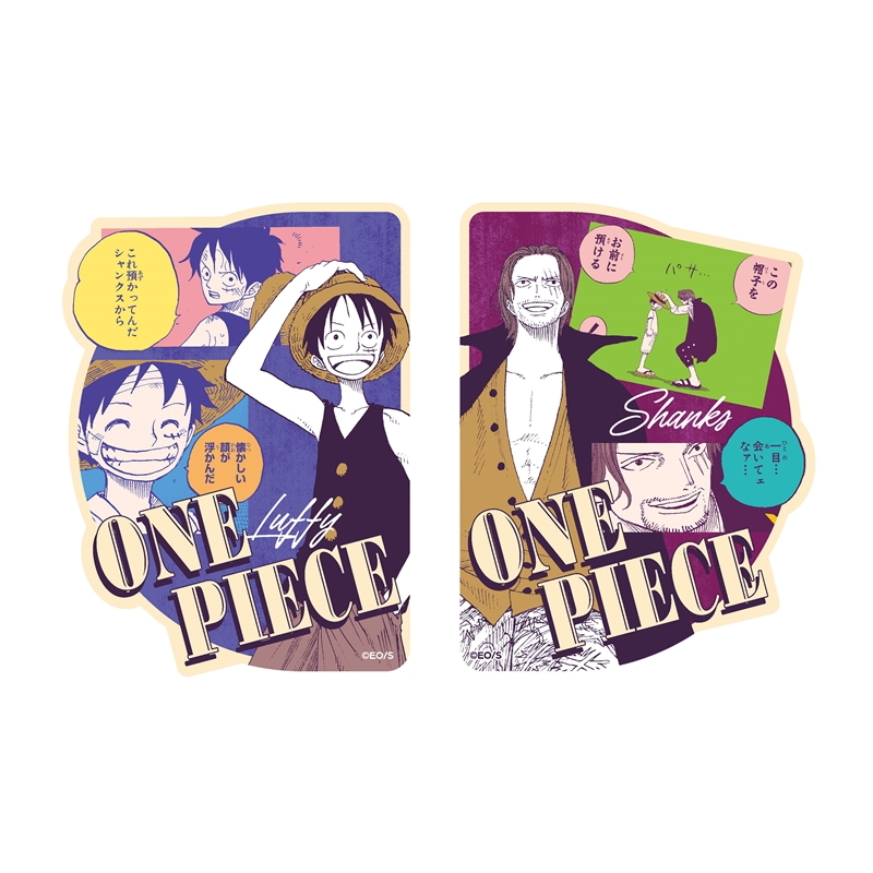 『ＯＮＥ　ＰＩＥＣＥ』ダイカットステッカーセット　（２枚入り）　ルフィ＆シャンクス　ＢＦ３