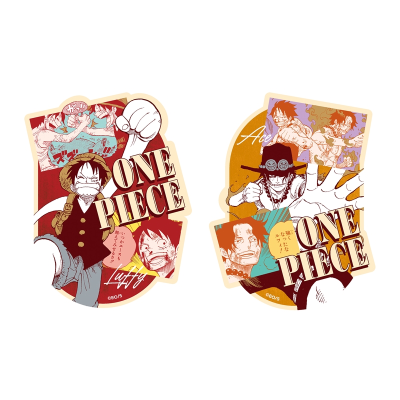 『ＯＮＥ　ＰＩＥＣＥ』ダイカットステッカーセット　（２枚入り）　ルフィ＆エース　ＢＦ３