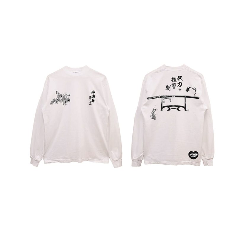 【ＴＨＥ　ジャンプショップ　神保町×御菓子処さゝま】『カグラバチ』ＬＯＮＧ　ＳＬＥＥＶＥ　ＴＥＥ　ＷＨＩＴＥ　Ｓサイズ　ＢＦ２－ＴＪＳ Sサイズ