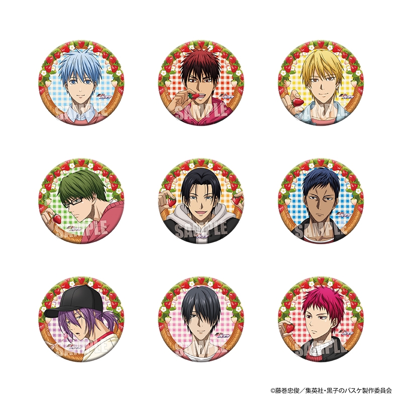 黒子のバスケ　トレーディング缶バッジ　Ｓｔｒａｗｂｅｒｒｙ　Ｖｅｒ．【セット】