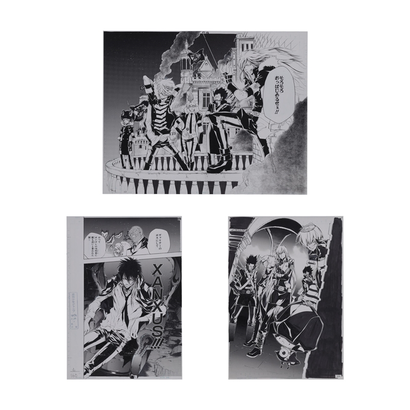 『家庭教師ヒットマンＲＥＢＯＲＮ！』複製原稿４枚セット　ヴァリアー　＜天野明展　東京凱旋＞　ＢＥ４