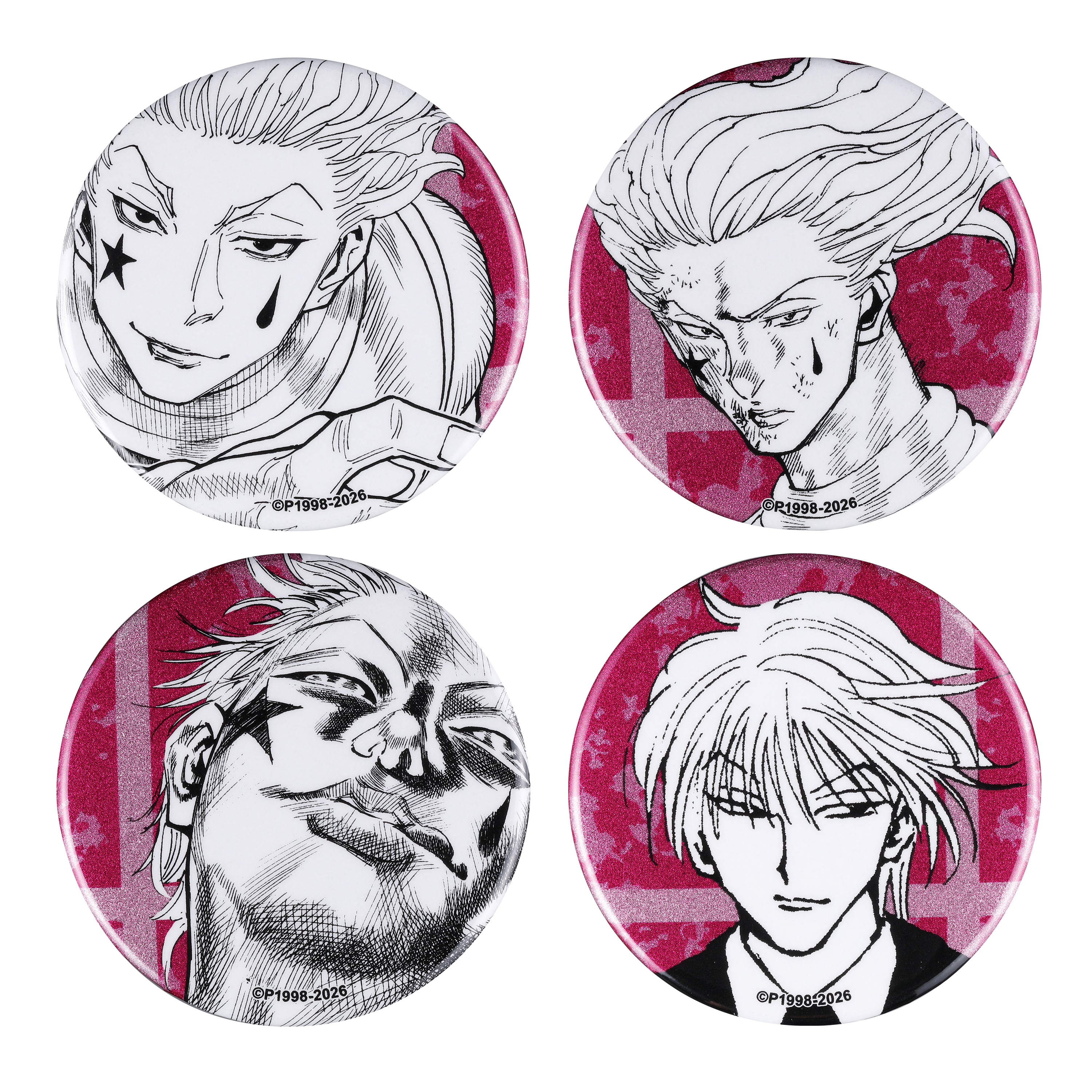 『ＨＵＮＴＥＲ×ＨＵＮＴＥＲ』缶バッジ４個セット　ＥＭＯＴＩＯＮＳ　ヒソカ　ＢＦ３