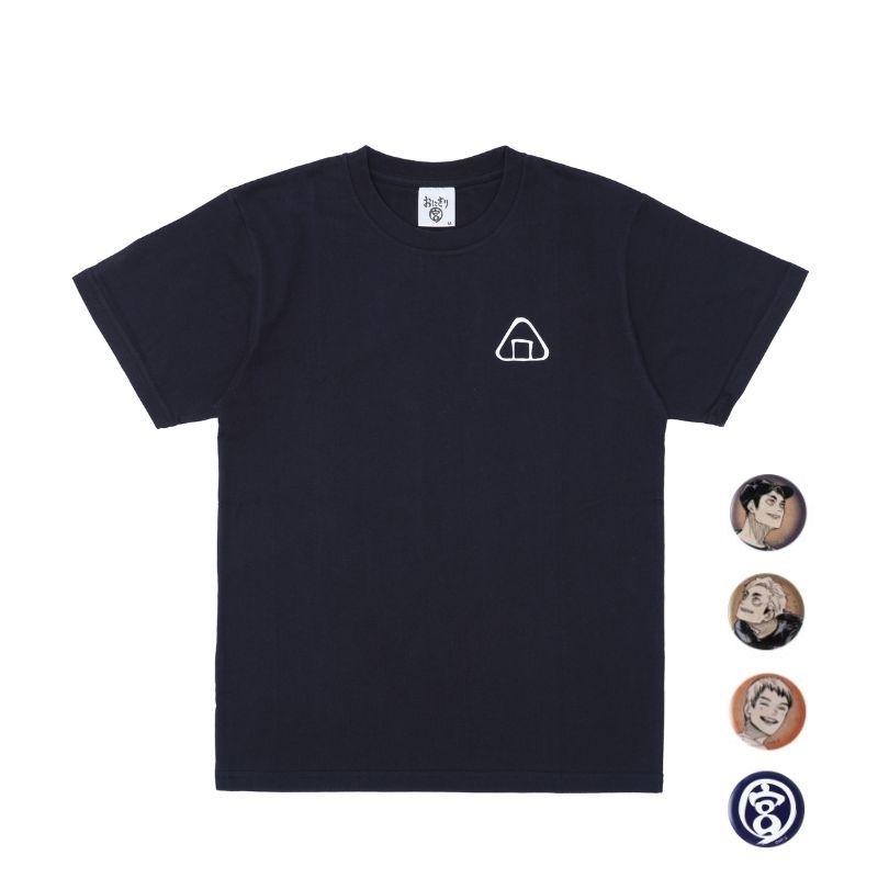 『ハイキュー！！』おにぎり宮のＴシャツ　ネイビー　（特製缶バッジ４個付き）　Ｍサイズ　ＢＦ３